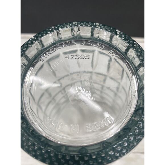 Vintage Syndicate MCM TARTAN Clear Heavy Pressed Glass 9" Cut Flower Vase USA - Picture 4 of 12